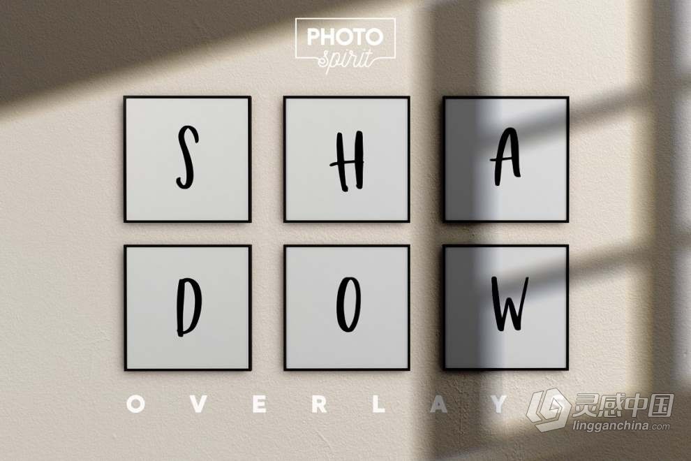 62张植物窗户网格阴影效果图片叠加素材+PS动作 Organic Shadow Photo Overlays  灵感中国网 www.lingganchina.com