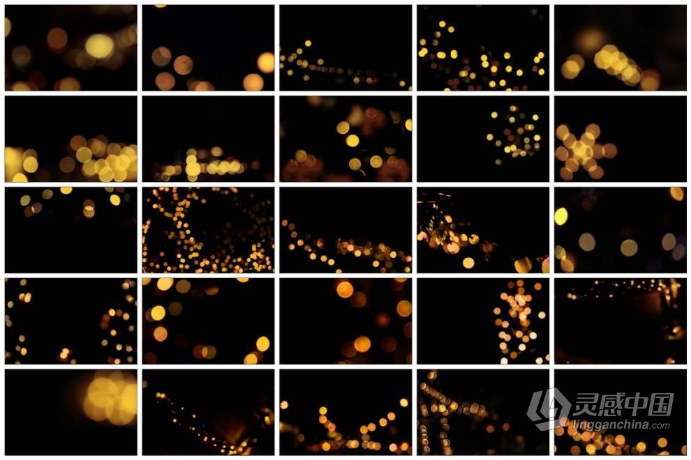 52张金色光斑散景叠加覆盖图片素材+PS动作 Golden Bokeh Photo Overlay Effects  灵感中国社区 www.lingganchina.com