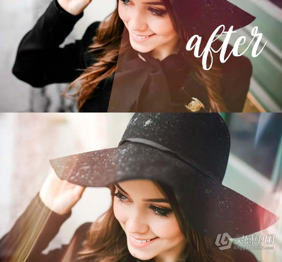 35张镜头眩光光晕效果叠加图片素材+PS动作 Lens Flare Effect Photoshop  灵感中国网 www.lingganchina.com