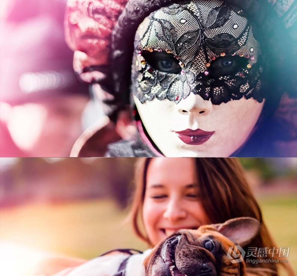 35张镜头眩光光晕效果叠加图片素材+PS动作 Lens Flare Effect Photoshop  灵感中国网 www.lingganchina.com