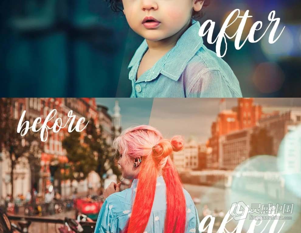 49张自然散景光斑效果叠加图片素材+PS动作 Natural Bokeh Effect  灵感中国网 www.lingganchina.com