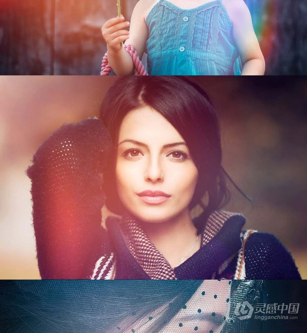 99张自然光线漏光效果叠加图片素材+PS动作 Natural Light Leaks Overlays  灵感中国网 www.lingganchina.com