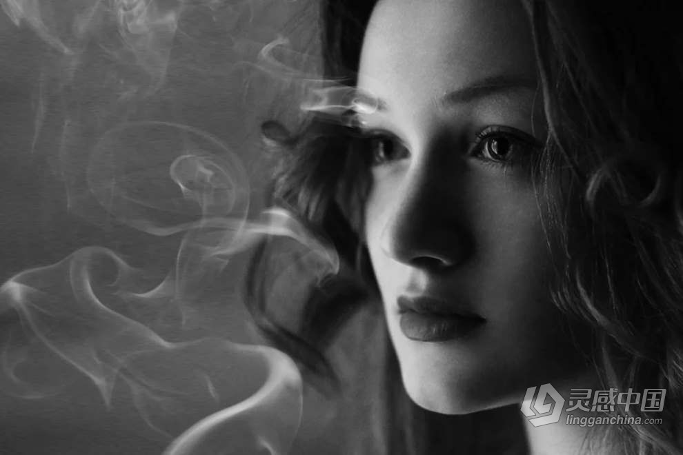 56张逼真的香烟青烟烟雾图片素材+PS动作 Realistic Smoke Overlays Photoshop  灵感中国网 www.lingganchina.com
