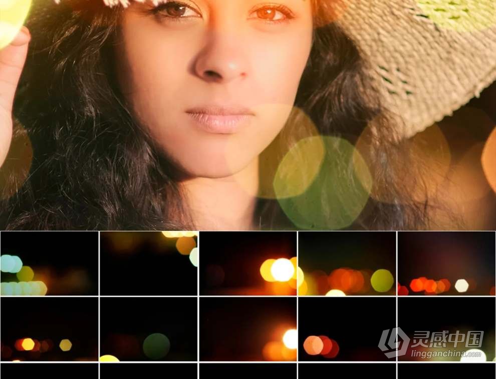 39张添加焦外成像散景光斑叠加图片素材+PS动作 Add Bokeh Overlay Photoshop Actions  灵感中国网 www.lingganchina.com