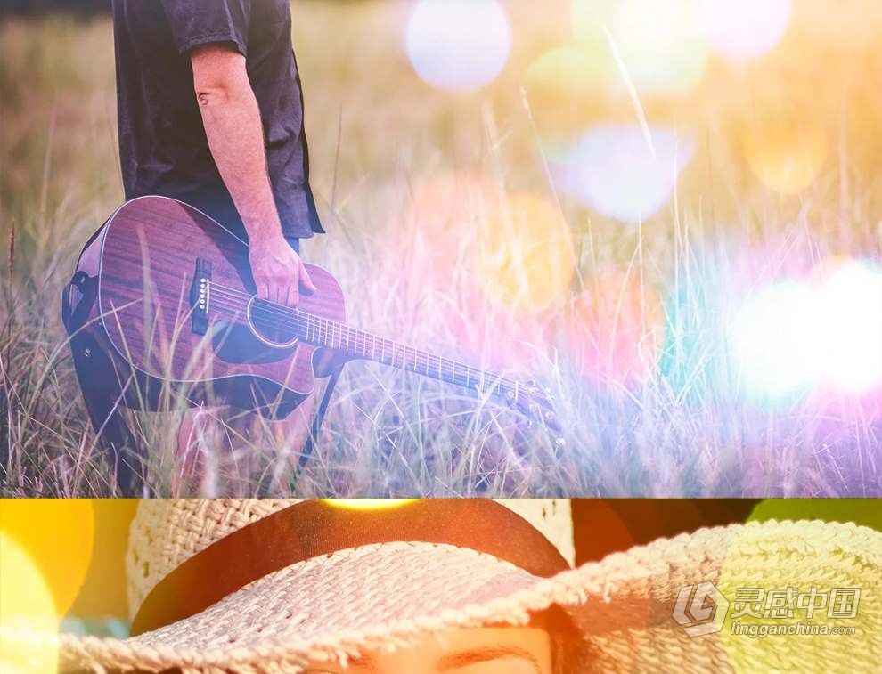 39张添加焦外成像散景光斑叠加图片素材+PS动作 Add Bokeh Overlay Photoshop Actions  灵感中国网 www.lingganchina.com