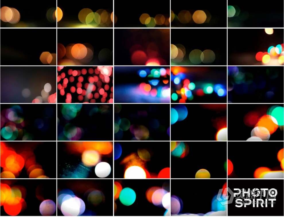 39张添加焦外成像散景光斑叠加图片素材+PS动作 Add Bokeh Overlay Photoshop Actions  灵感中国网 www.lingganchina.com