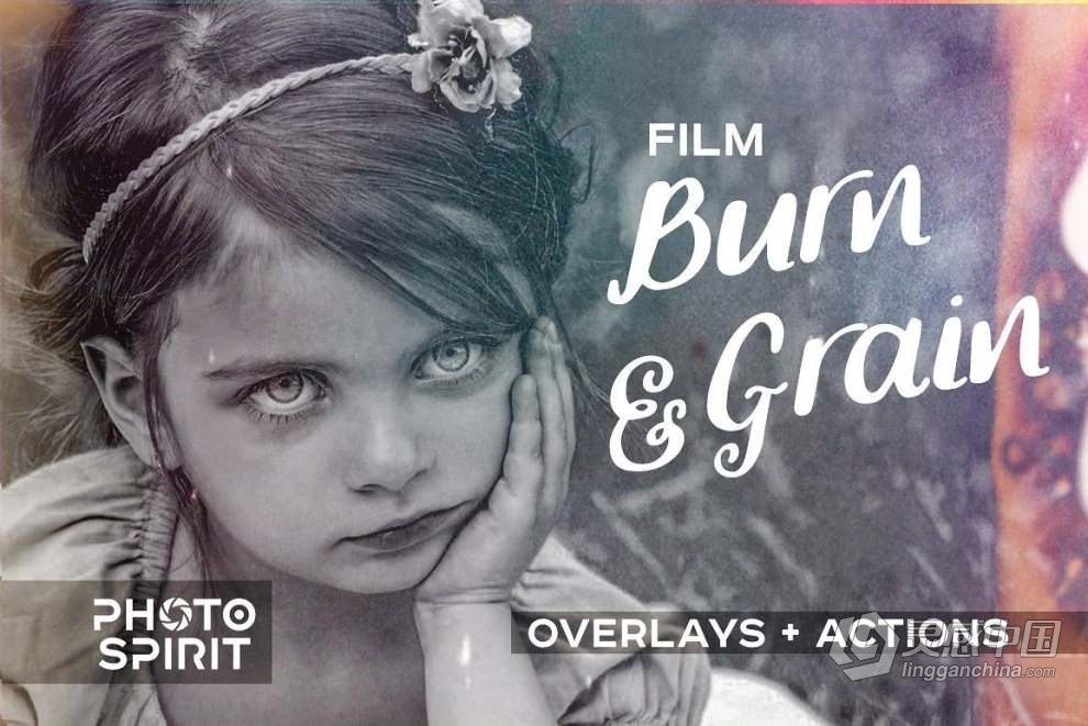 52张电影烧伤和胶片颗粒效果叠加图片素材+PS动作 Film Burn Grain Overlay Effect  灵感中国网 www.lingganchina.com