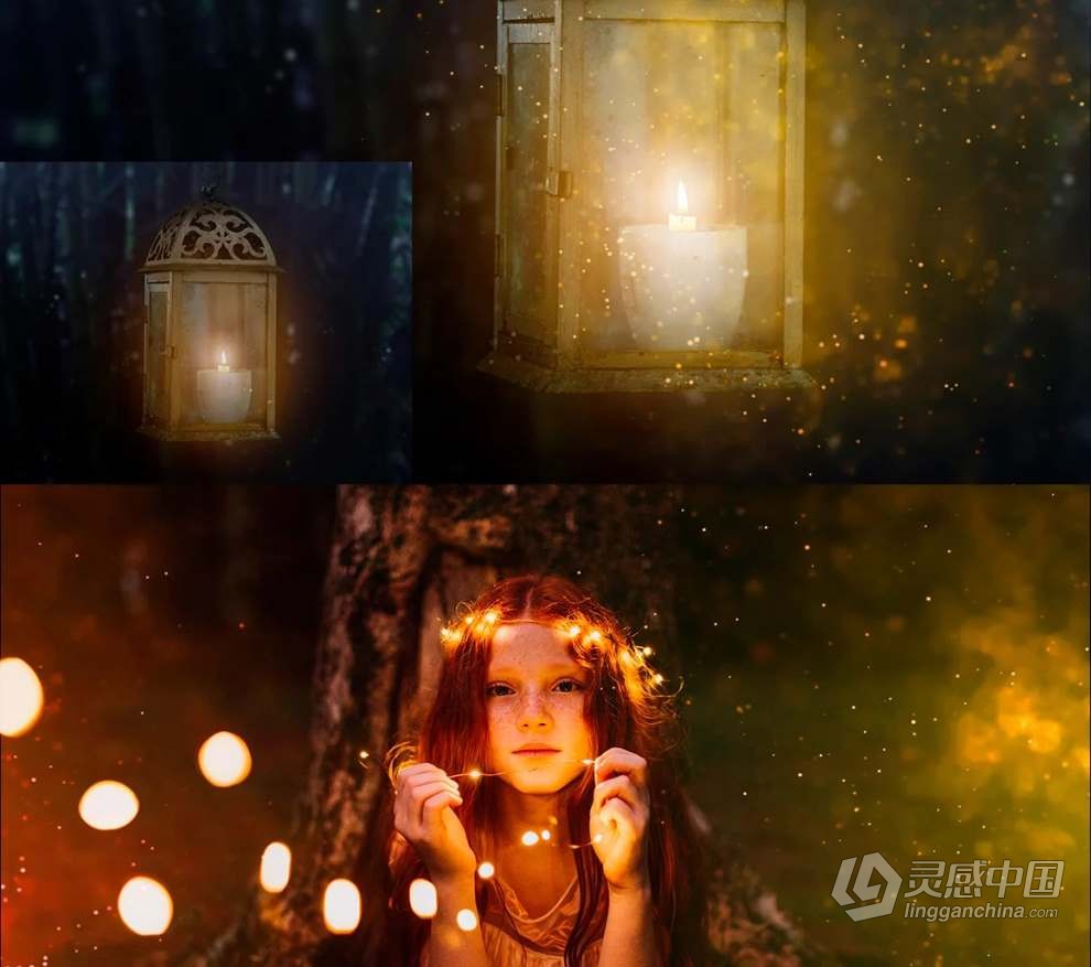 42张色彩缤纷的圣诞节五彩纸屑和闪光覆盖效果图片素材+PS动作 Confetti Overlay Effect In Photoshop  灵感中国网 www.lingganchina.com