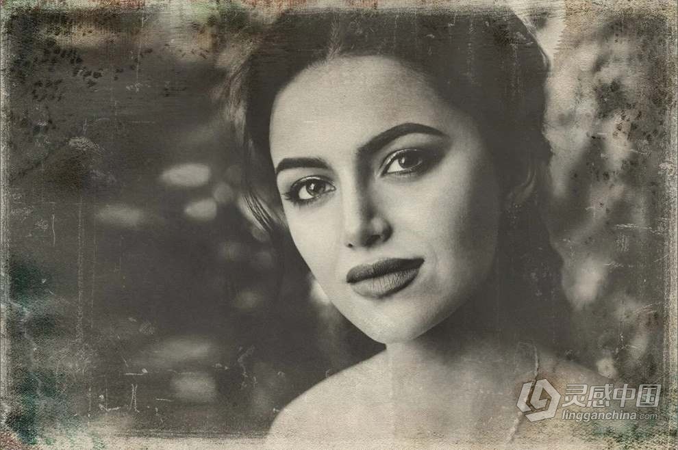 44张精美绝伦的老式旧照片复古纸张效果图片叠加+PS动作 Vintage Old Photo Effect  灵感中国网 www.lingganchina.com