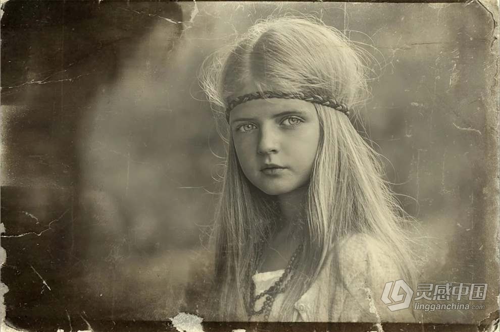 44张精美绝伦的老式旧照片复古纸张效果图片叠加+PS动作 Vintage Old Photo Effect  灵感中国网 www.lingganchina.com