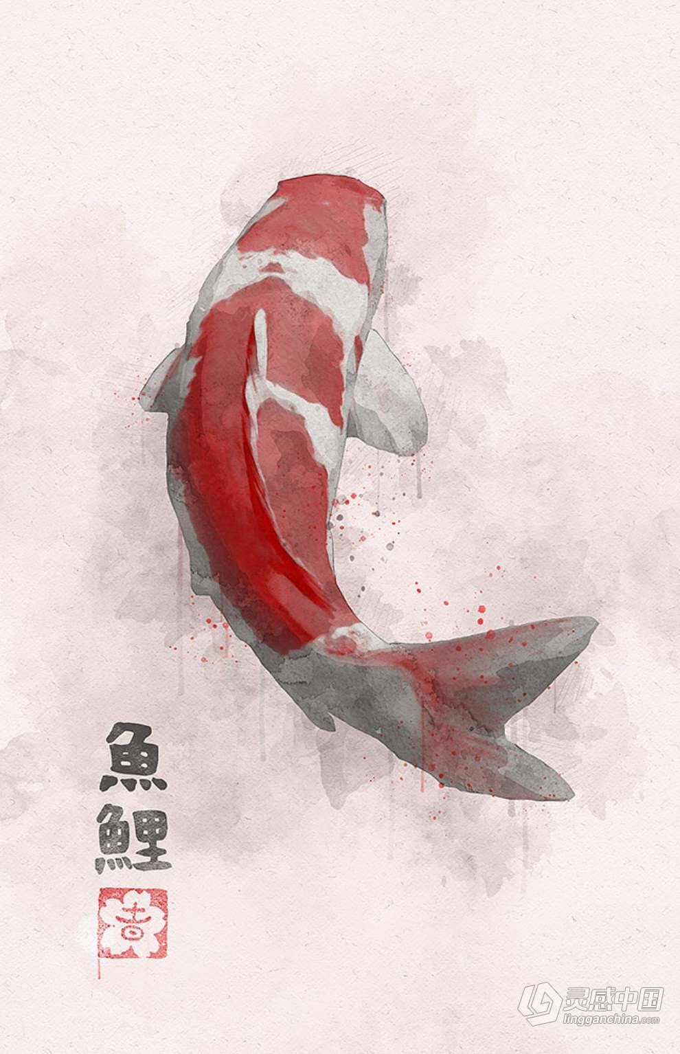 PS特效动作一键生成手绘水墨水彩画效果中国风照片 Asian Watercolor Photoshop Action  灵感中国网 www.lingganchina.com