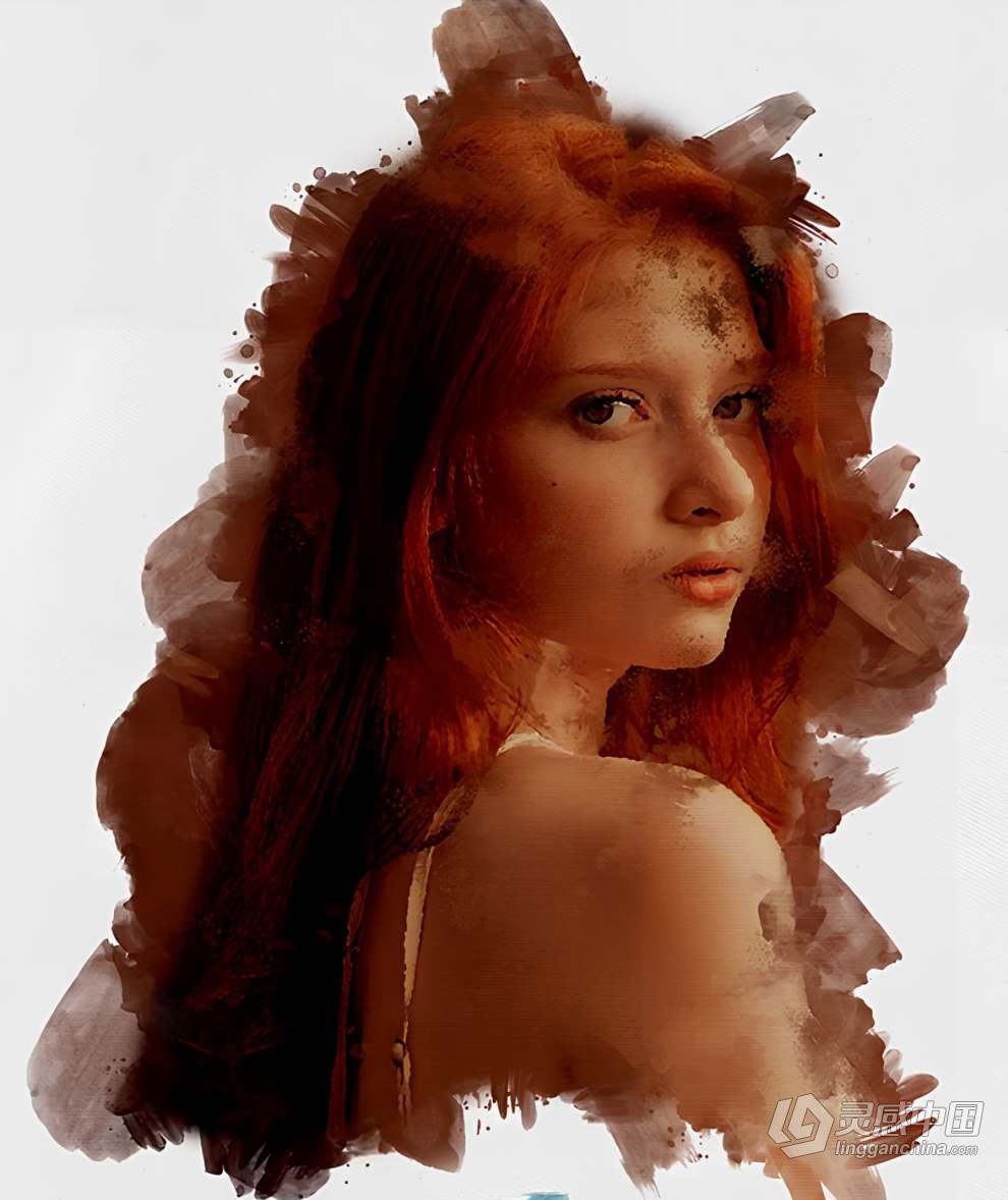 水墨水彩画效果Photoshop动作 Watercolor Photoshop Action  灵感中国网 www.lingganchina.com