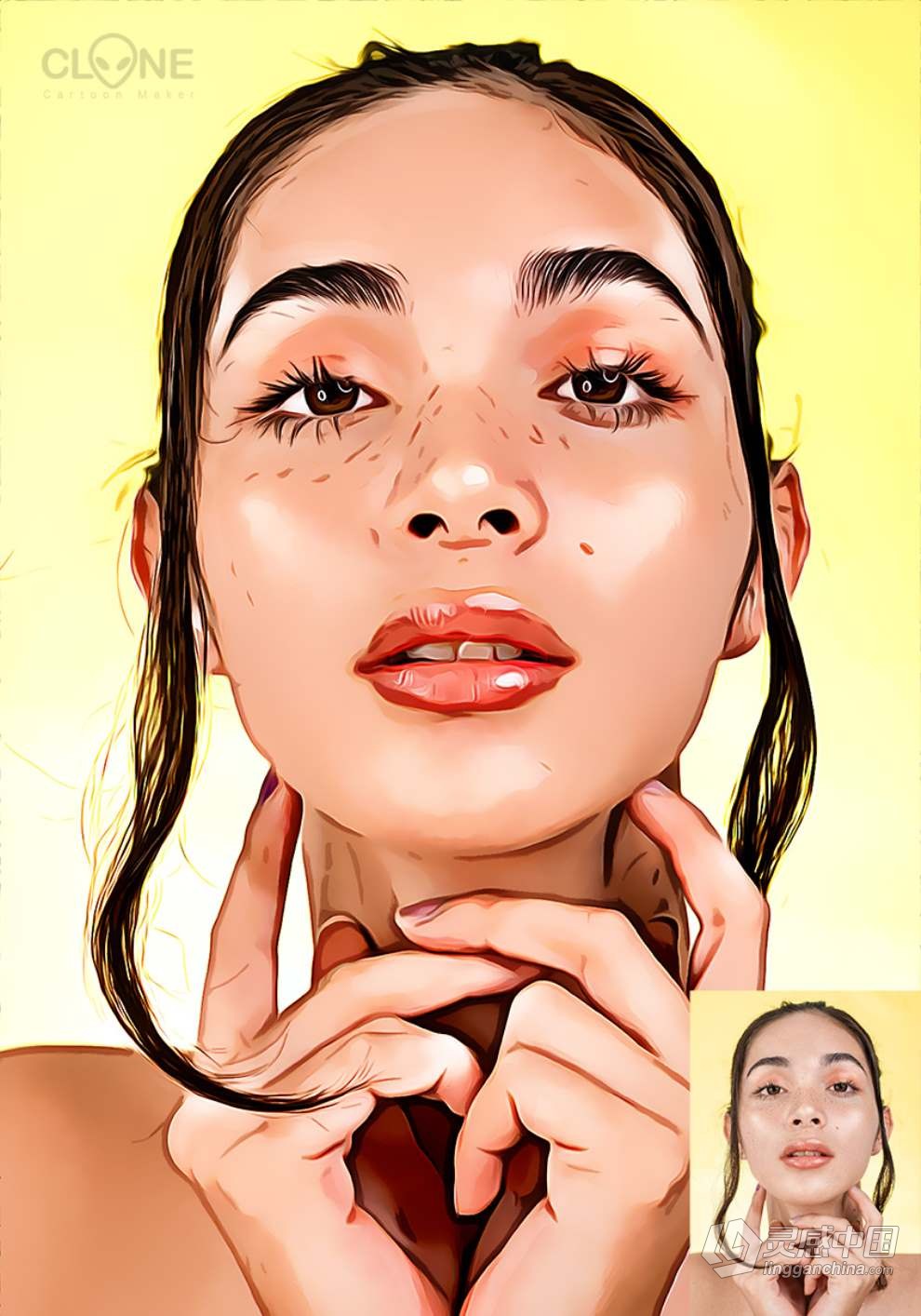 卡通人物漫画风格一键生成插件 Cartoon Maker – Clone – Photoshop Plugin 汉化中文版  灵感中国网 www.lingganchina.com
