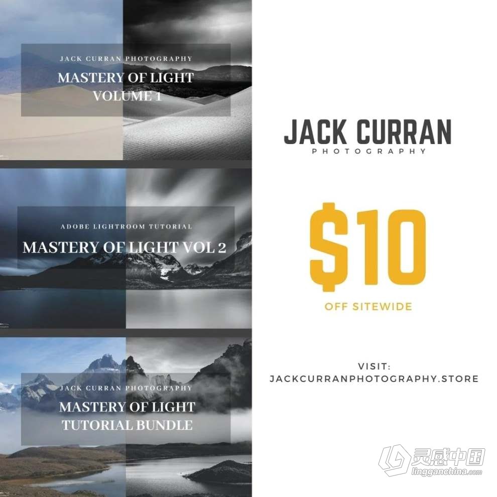 摄影师Jack Curran黑白艺术风光的掌握第1和第2卷合集 中英字幕 Jack Curran Photography - Mastery of Light  灵感中国网 www.lingganchina.com