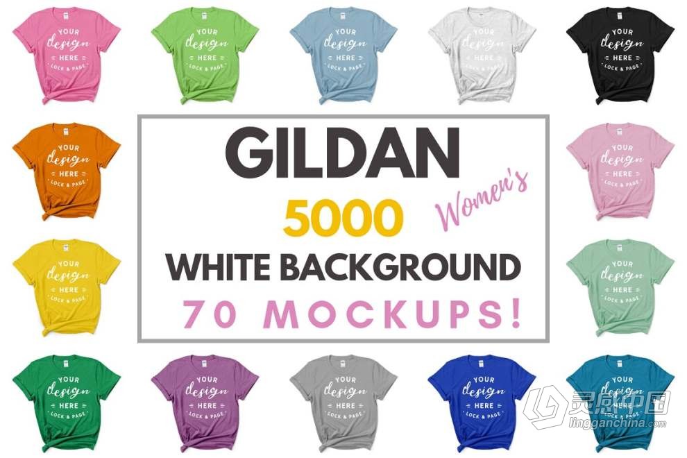 1600+成人儿童T恤背心短袖模型展示PS贴图样机素材 Ultimate T-Shirt Mockup Mega Bundle  灵感中国网 www.lingganchina.com