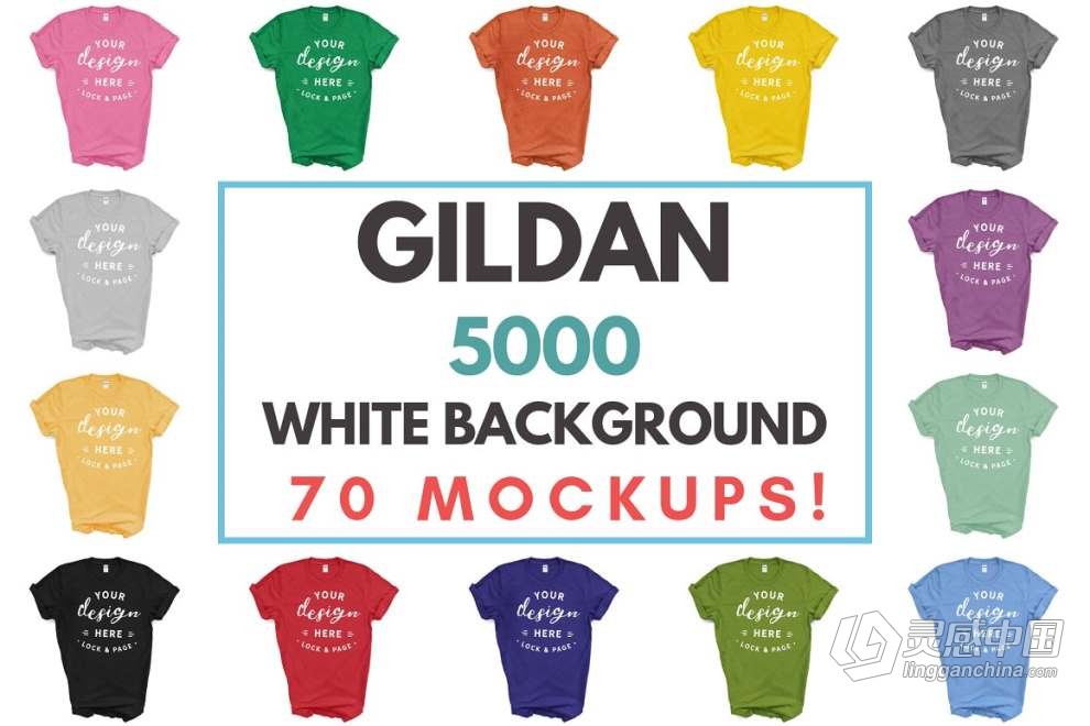1600+成人儿童T恤背心短袖模型展示PS贴图样机素材 Ultimate T-Shirt Mockup Mega Bundle  灵感中国网 www.lingganchina.com