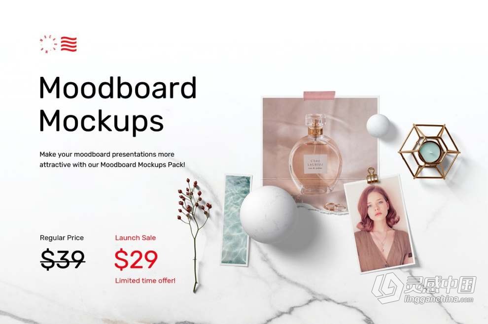 26种自然光线阴影背景纹理叠加情绪板场景模型PS样机 Moodboard Mockups – Scene Creator  灵感中国网 www.lingganchina.com