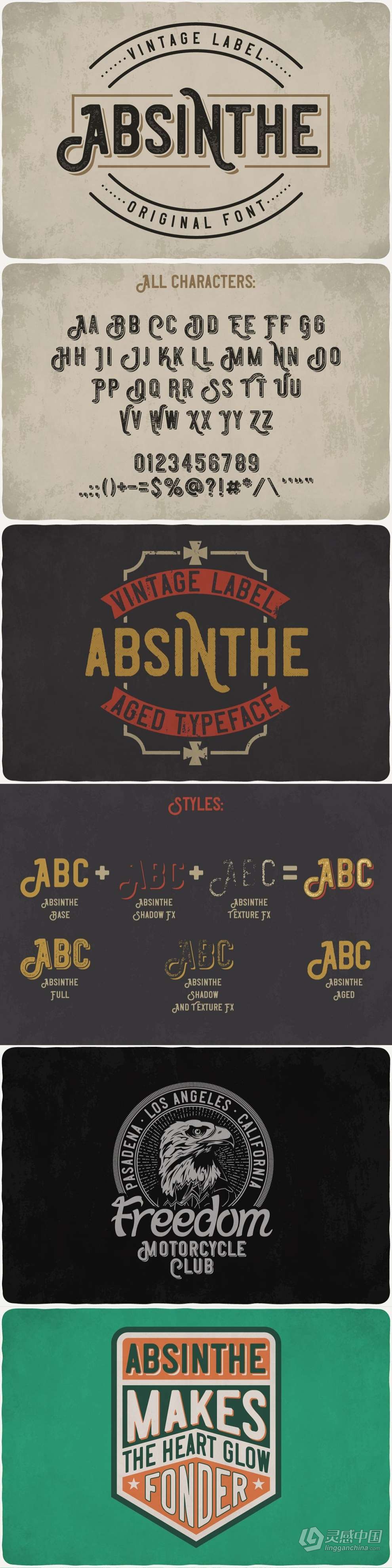 47套253款复古Logo徽标艺术签名游戏海报品牌设计印刷英文字体 Big Vintage Fonts Bundle  灵感中国网 www.lingganchina.com