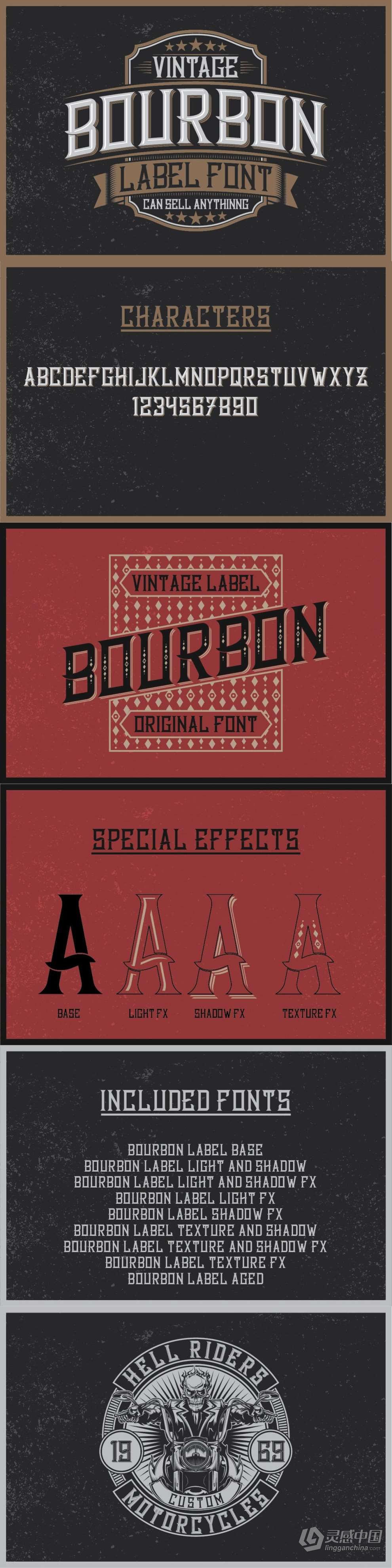 47套253款复古Logo徽标艺术签名游戏海报品牌设计印刷英文字体 Big Vintage Fonts Bundle  灵感中国网 www.lingganchina.com