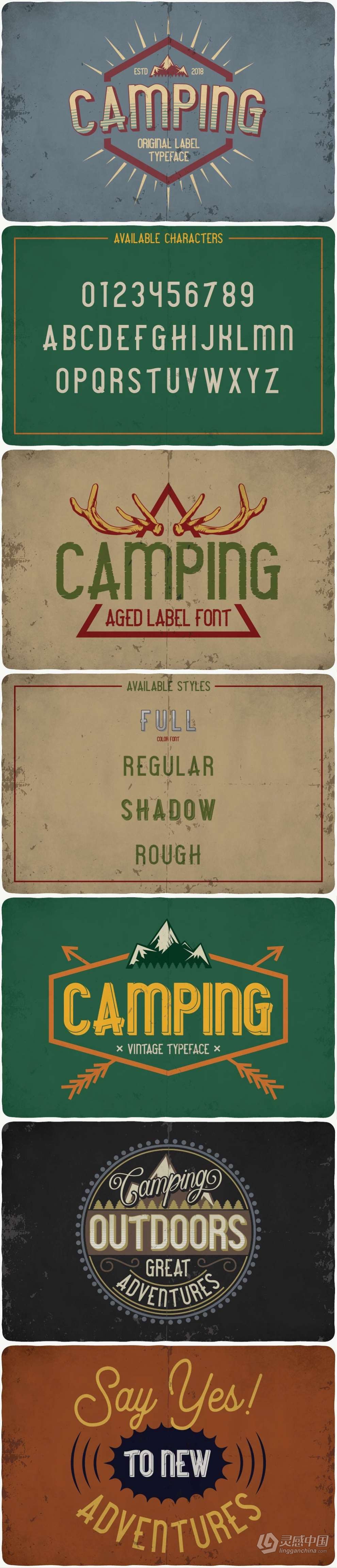 47套253款复古Logo徽标艺术签名游戏海报品牌设计印刷英文字体 Big Vintage Fonts Bundle  灵感中国网 www.lingganchina.com