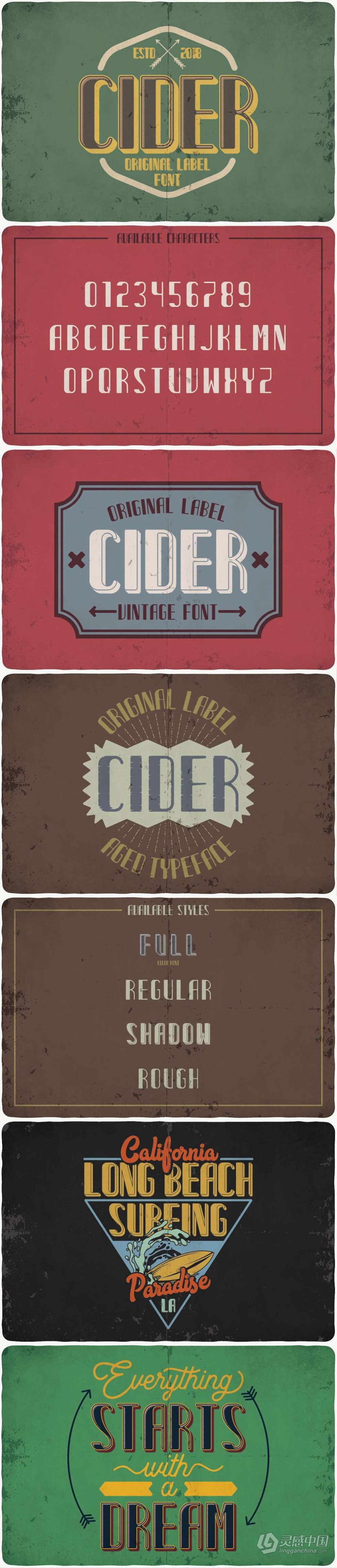 47套253款复古Logo徽标艺术签名游戏海报品牌设计印刷英文字体 Big Vintage Fonts Bundle  灵感中国网 www.lingganchina.com