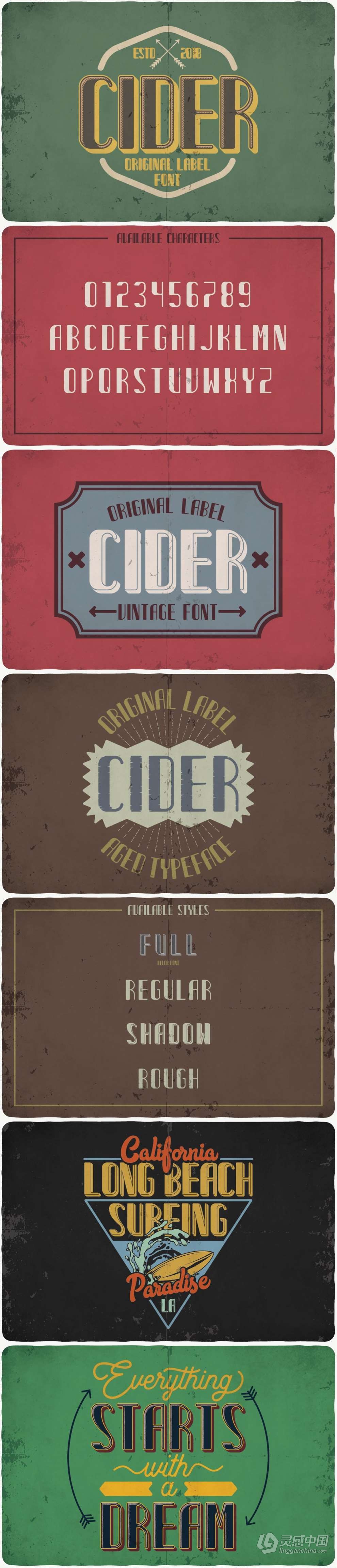 47套253款复古Logo徽标艺术签名游戏海报品牌设计印刷英文字体 Big Vintage Fonts Bundle  灵感中国社区 www.lingganchina.com