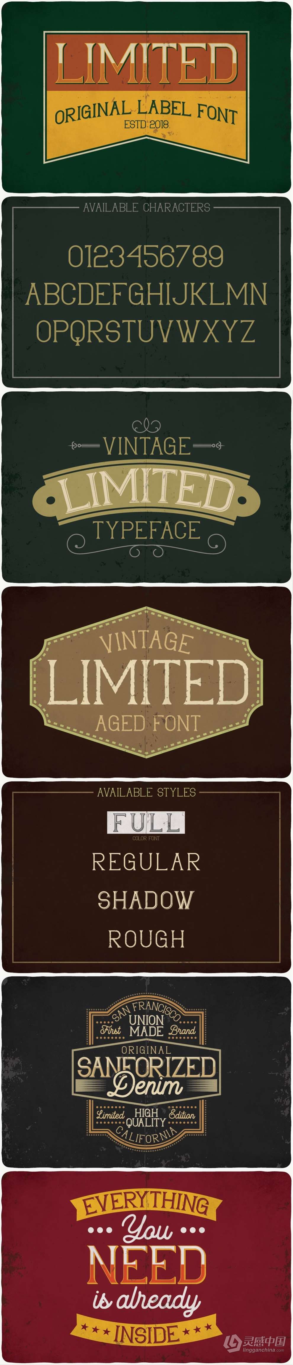 47套253款复古Logo徽标艺术签名游戏海报品牌设计印刷英文字体 Big Vintage Fonts Bundle  灵感中国网 www.lingganchina.com