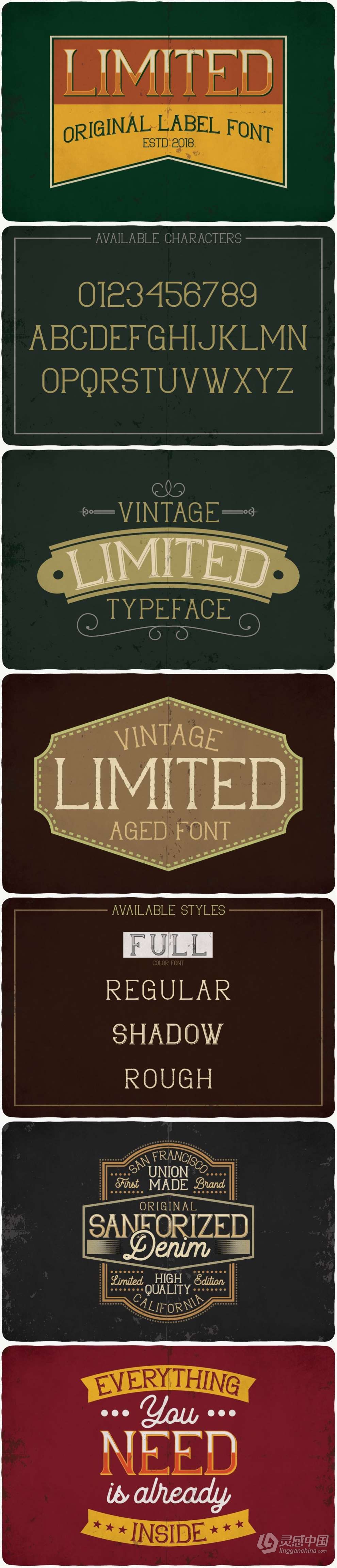 47套253款复古Logo徽标艺术签名游戏海报品牌设计印刷英文字体 Big Vintage Fonts Bundle  灵感中国社区 www.lingganchina.com