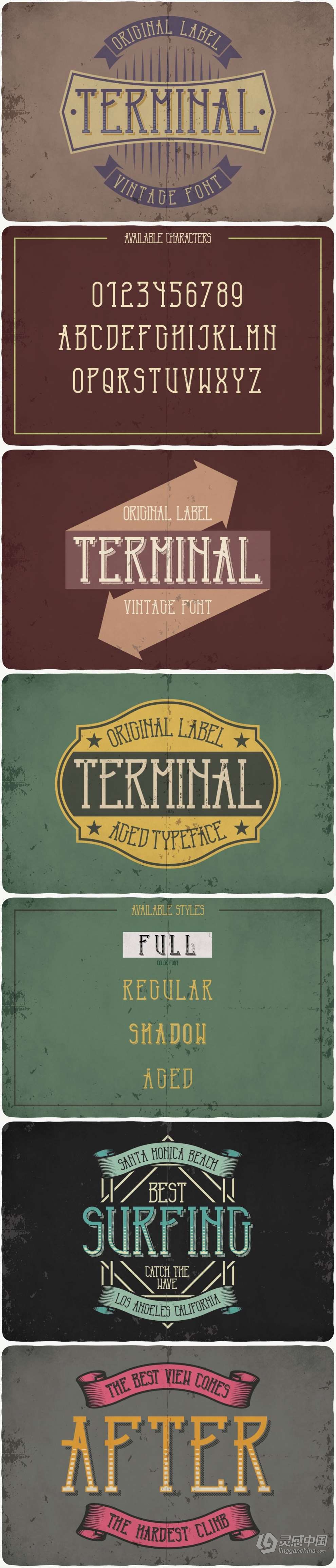 47套253款复古Logo徽标艺术签名游戏海报品牌设计印刷英文字体 Big Vintage Fonts Bundle  灵感中国网 www.lingganchina.com