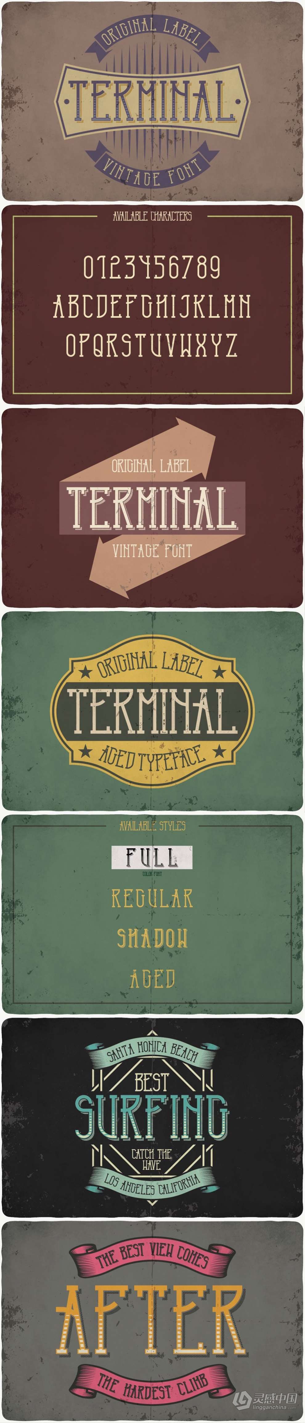 47套253款复古Logo徽标艺术签名游戏海报品牌设计印刷英文字体 Big Vintage Fonts Bundle  灵感中国社区 www.lingganchina.com