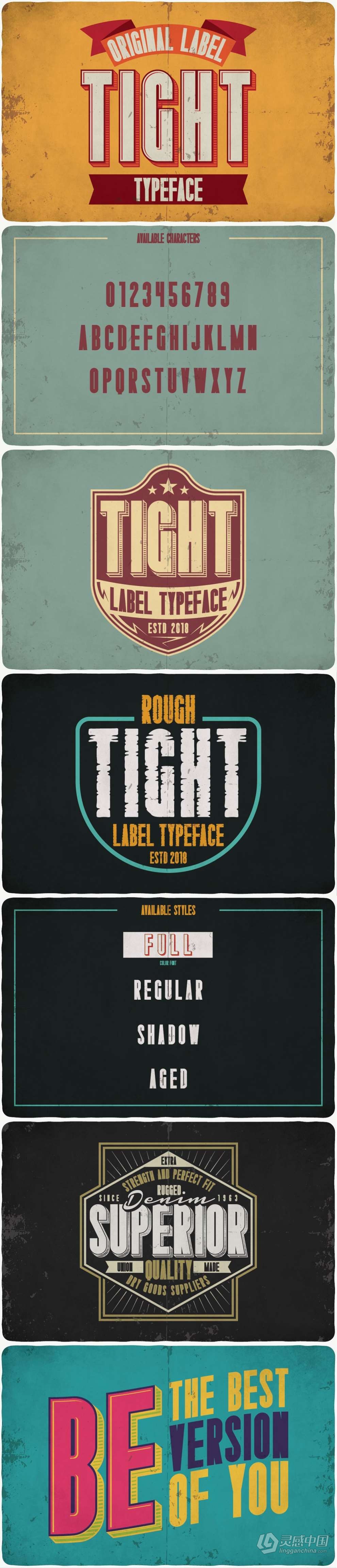 47套253款复古Logo徽标艺术签名游戏海报品牌设计印刷英文字体 Big Vintage Fonts Bundle  灵感中国网 www.lingganchina.com