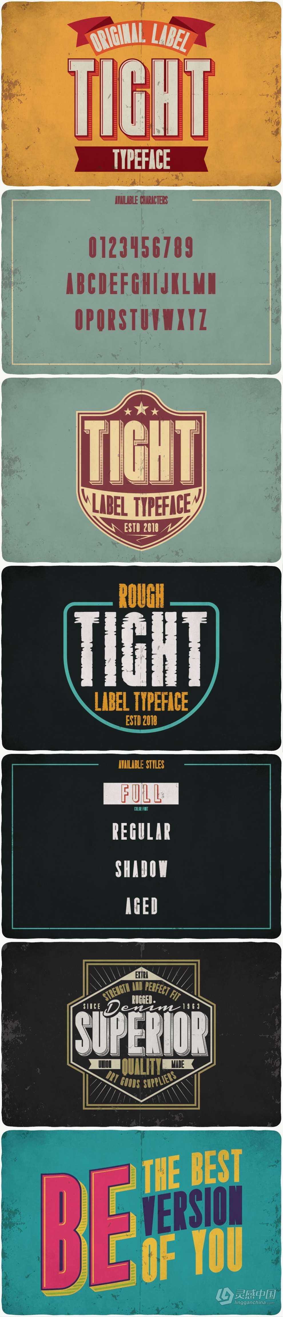 47套253款复古Logo徽标艺术签名游戏海报品牌设计印刷英文字体 Big Vintage Fonts Bundle  灵感中国社区 www.lingganchina.com