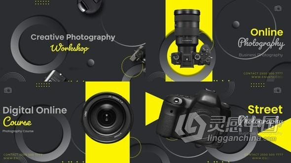 创意摄影协会活动商业演示数码产品商品介绍AE模板 Creative photography workshop  灵感中国网 www.lingganchina.com