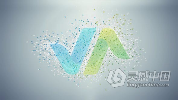 明亮彩色清新干净粒子标志动画AE模版 Bright Particle Logo 2  灵感中国网 www.lingganchina.com