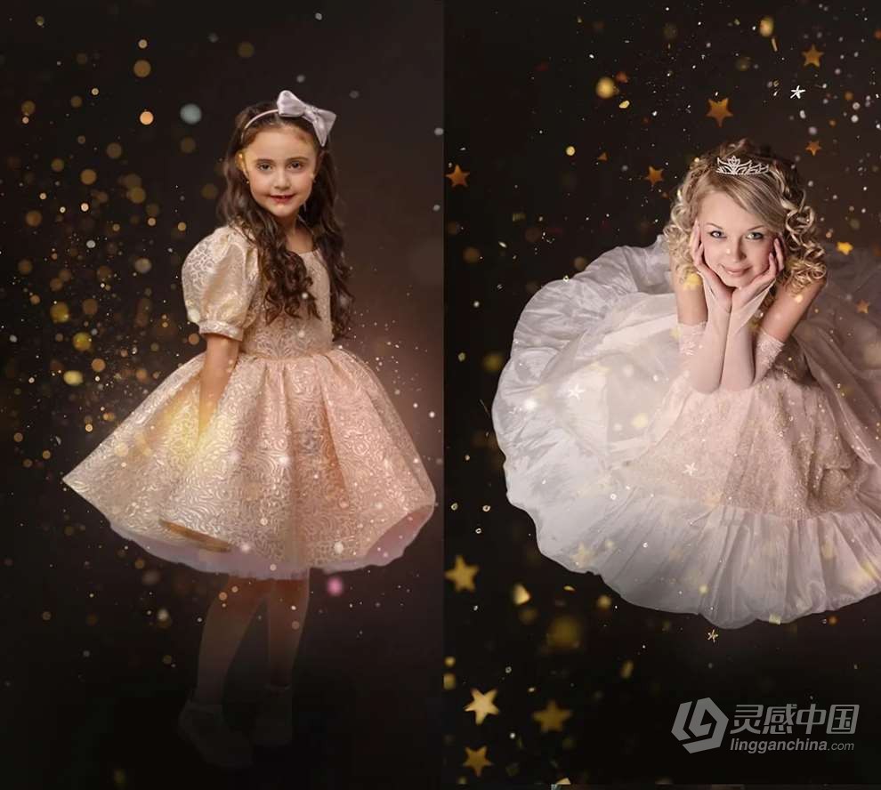 75张闪光粒子星芒斑点照片叠加特效图片素材 75 Glitter Overlays, Sparkle Effect for Photo Edit  灵感中国网 www.lingganchina.com