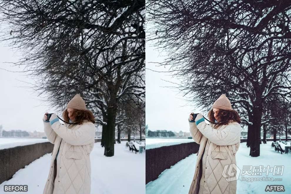 冬季胶片人像Lightroom预设 Snow Winter Lightroom Presets  灵感中国网 www.lingganchina.com