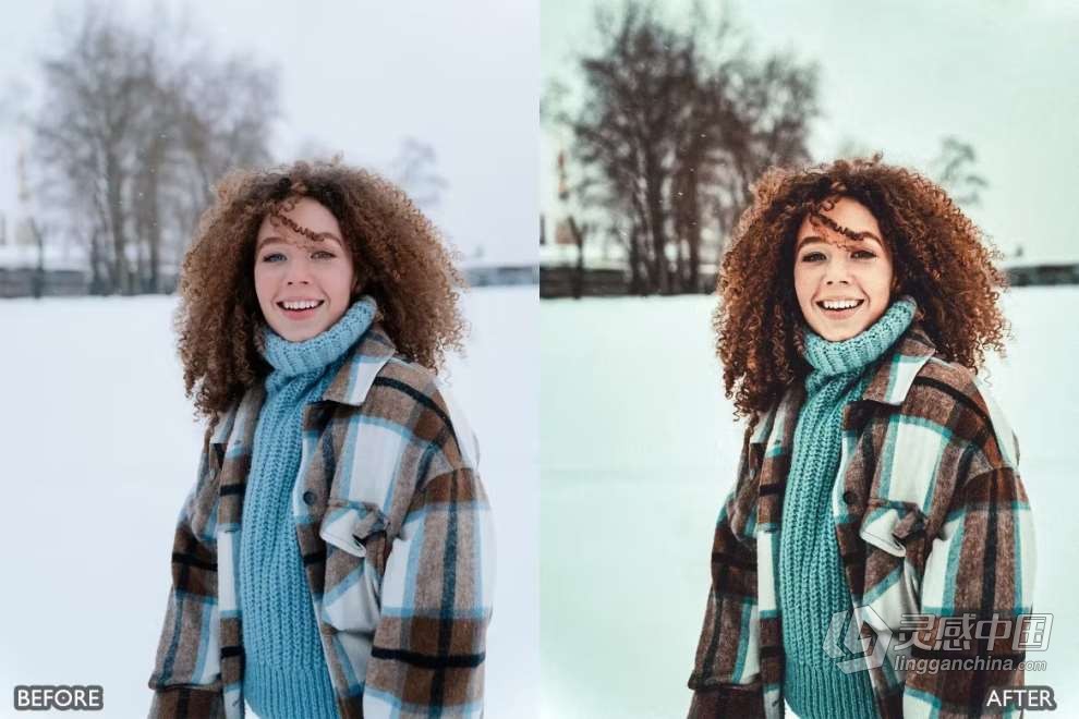 冬季胶片人像Lightroom预设 Snow Winter Lightroom Presets  灵感中国网 www.lingganchina.com