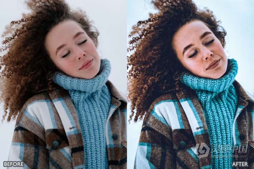 冬季胶片人像Lightroom预设 Snow Winter Lightroom Presets  灵感中国网 www.lingganchina.com