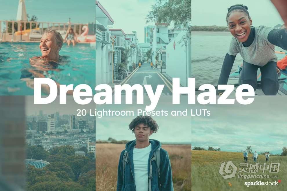 梦幻般电影色调AI人工智能Lightroom预设及电影视频调色LUT预设 20 Dreamy Haze Lightroom Presets and LUTs  灵感中国网 www.lingganchina.com