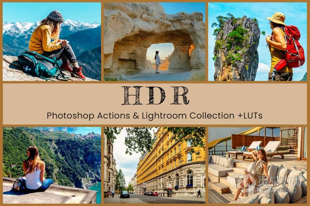 14个HDR旅拍风光人像Lightroom预设 14 HDR Photoshop actions Presets Lightroom  灵感中国网 www.lingganchina.com