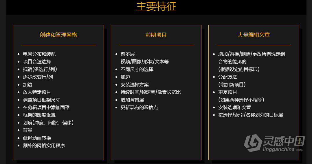 创建动态网格幻灯片视频墙展示动画脚本工具AE脚本 Slides &amp; Grids v1.2.0 +使用教程  灵感中国网 www.lingganchina.com
