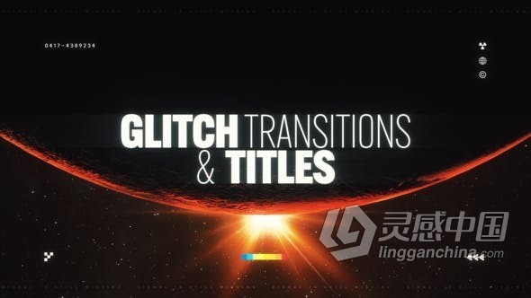 200组故障干扰视觉效果及文字标题动画AE/PR脚本 Glitch Transitions &amp; Titles  灵感中国社区 www.lingganchina.com