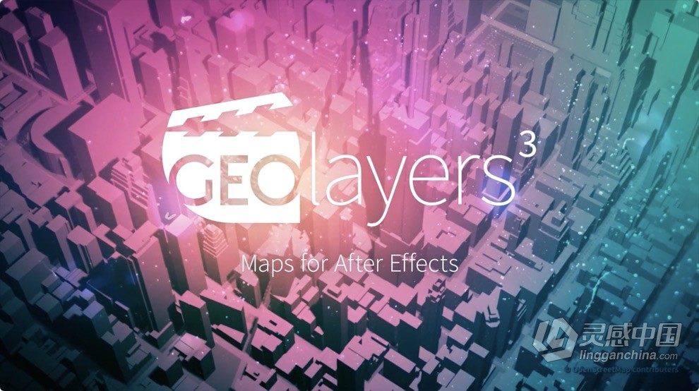 世界地图任意位置路径展示动画AE脚本 GEOlayers 3 v1.7.0 + 使用教程  灵感中国网 www.lingganchina.com