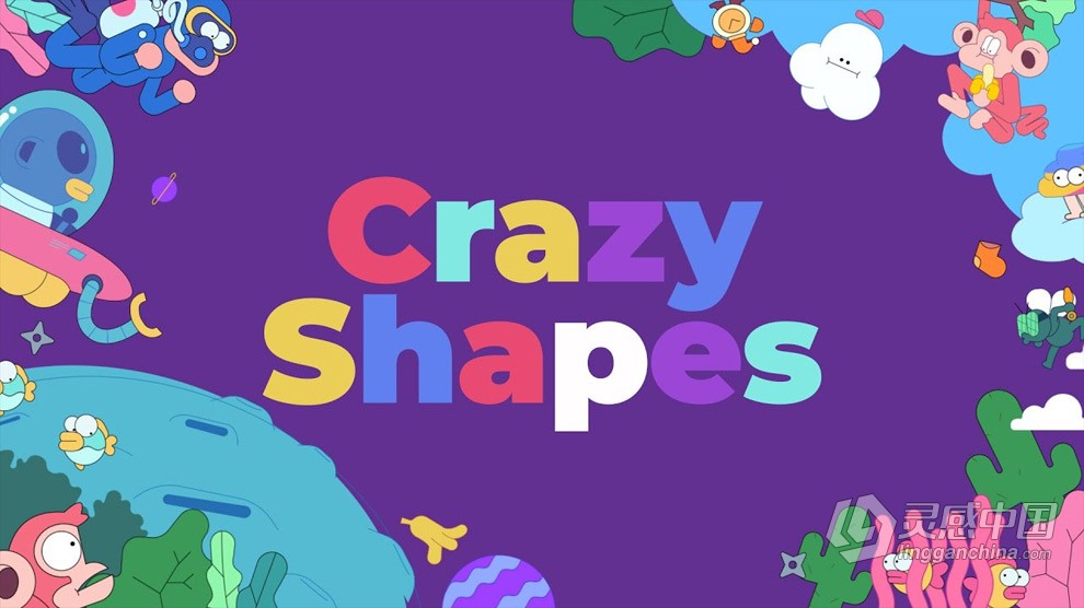图形绑定拉伸变形MG动画制作工具AE脚本 Crazy Shapes v1.1.5 支持Win/Mac + 使用教程  灵感中国网 www.lingganchina.com