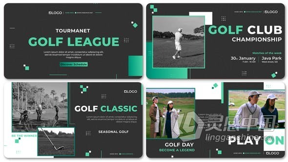 高尔夫锦标赛揭幕战健身体育运动竞赛训练预告视频AE模版 Golf Tournament Opener  灵感中国网 www.lingganchina.com