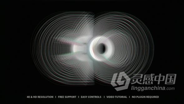 RGB分割强大能量脉冲Glitch故障效果高科技标志动画AE模版 Glitch Logo  灵感中国网 www.lingganchina.com