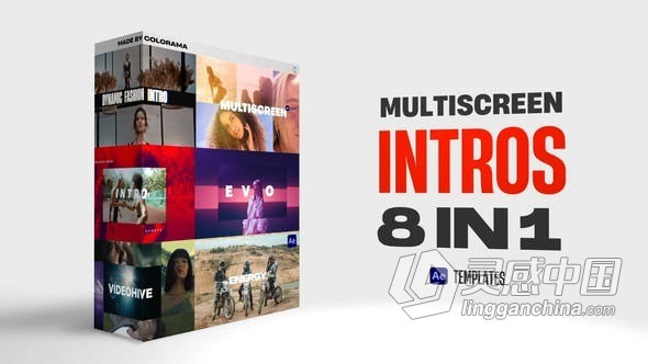 8个项目多屏设计视频片头时尚介绍动态开场白AE模版 Multiscreen Intros Pack  灵感中国网 www.lingganchina.com