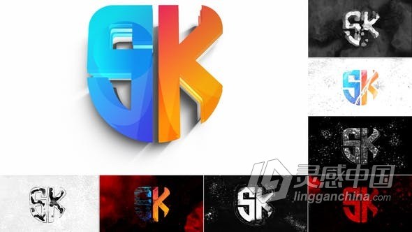 屏闪Glitch Grunge场景故障标志动画AE模版 Glitch Grunge Logo Reveal  灵感中国网 www.lingganchina.com
