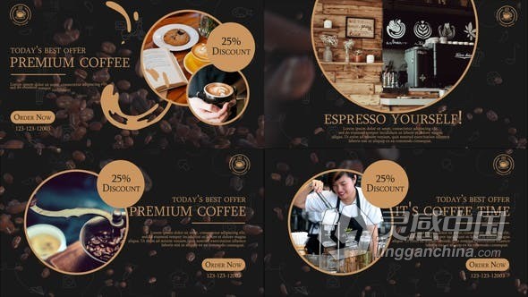 咖啡店促销视频食品饮料菜单介绍商店广告AE模版 Coffee Shop Promo  灵感中国社区 www.lingganchina.com