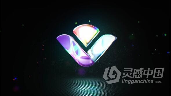 彩色光泽光斑粒子标志动画AE模版 Glossy Particle Logo  灵感中国社区 www.lingganchina.com